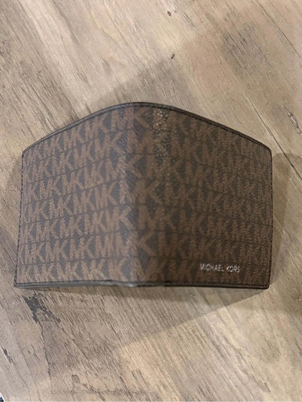 Michael Kors Cooper Billfold Wallet with Passcase Brown MK Logo Signature